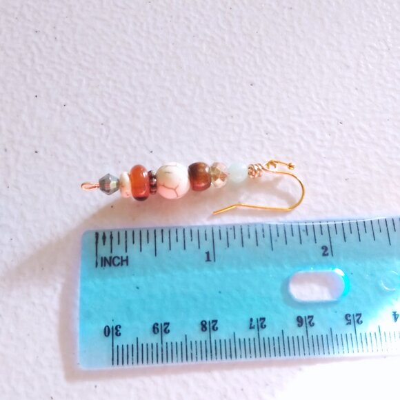 Handmade: Stack Earrings! Beaded Semi-Precious Stones ~ Each Pair is different! - Picture 6 of 7